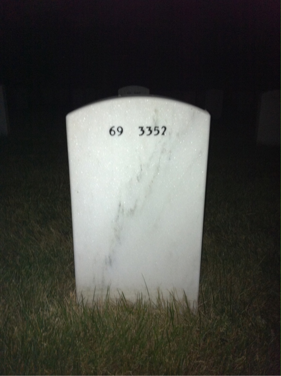 Back of headstone — David Howarth