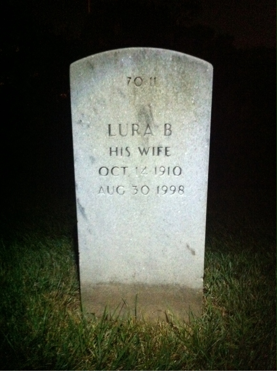 Back of headstone — Clossy Mullins