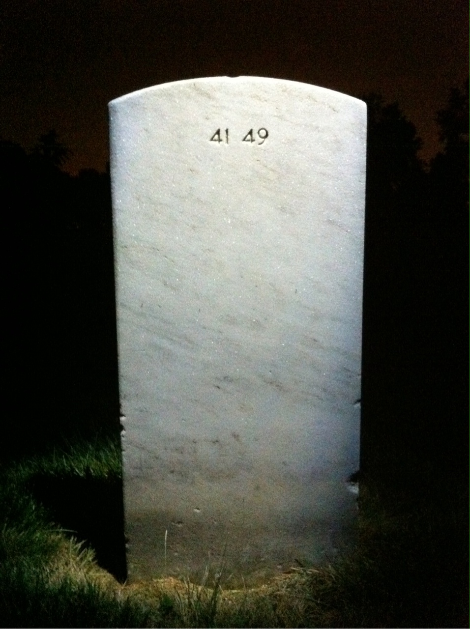 Back of headstone — James Mills