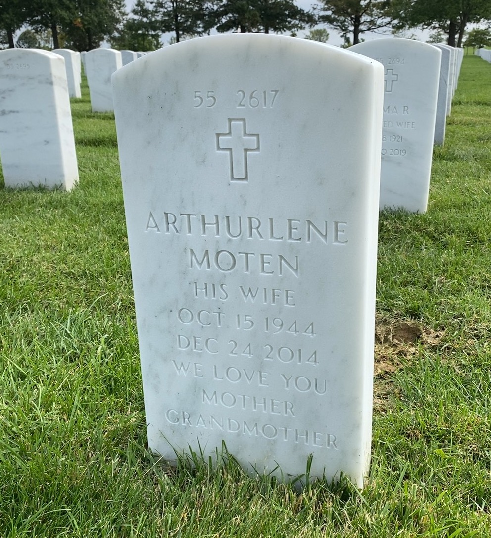 Back of headstone — Mcarthur Moten