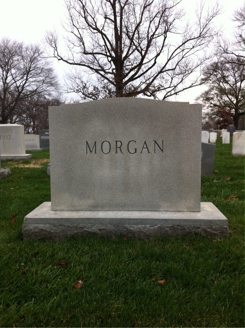 Back of headstone — Thomas Morgan