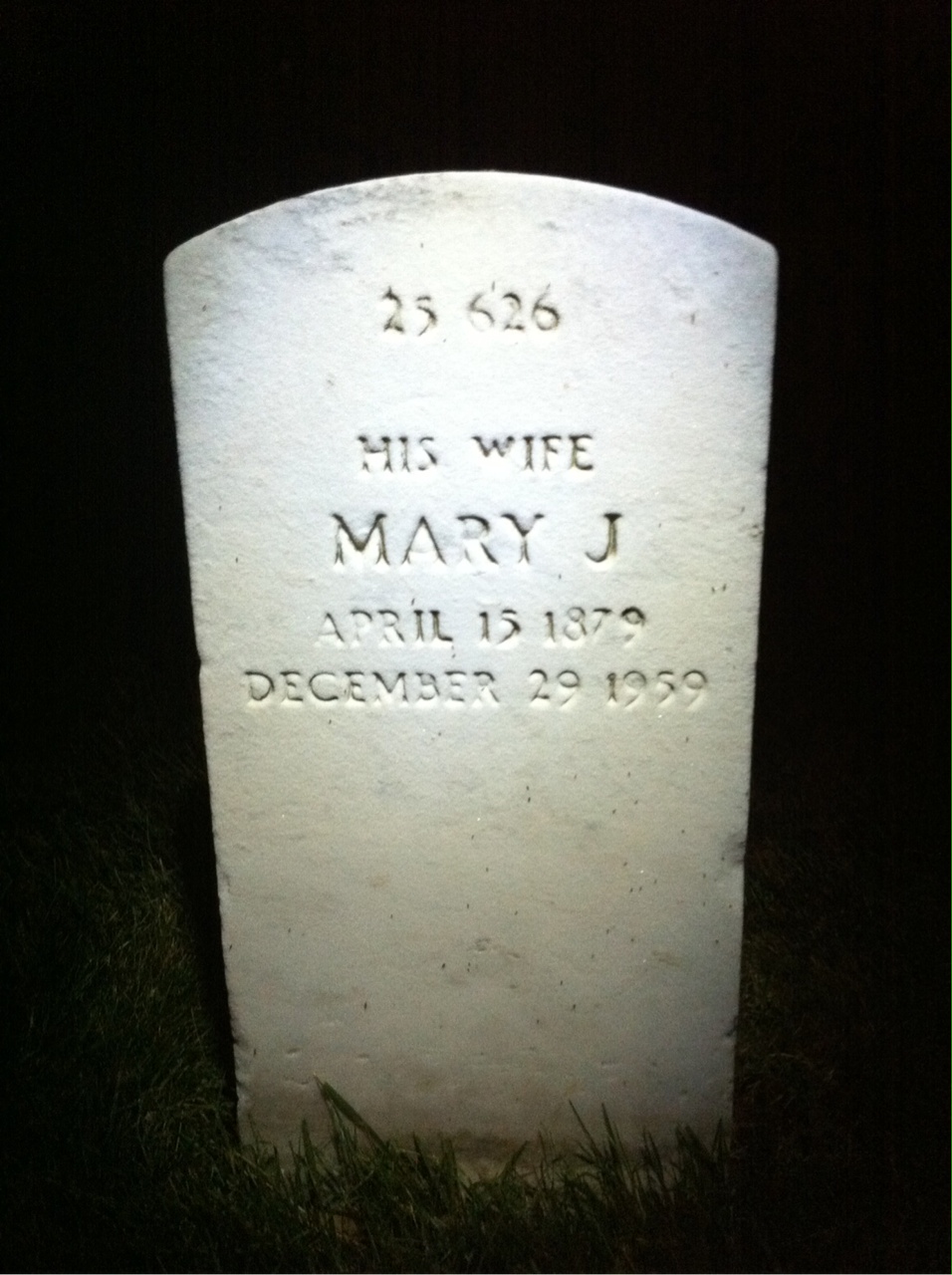 Back of headstone — John Mullen