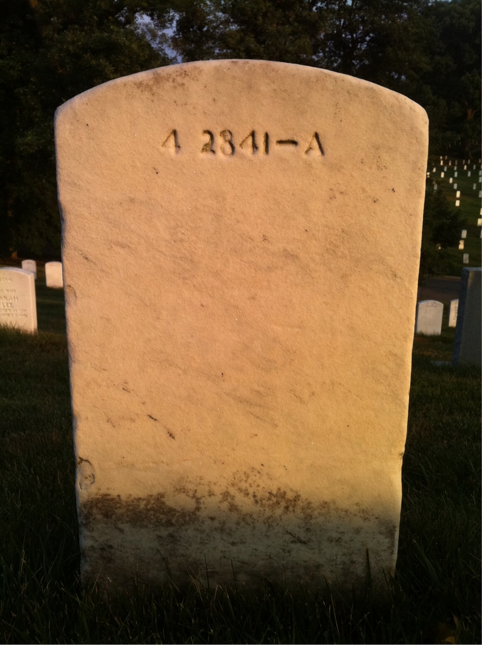 Back of headstone — Dewey Baker