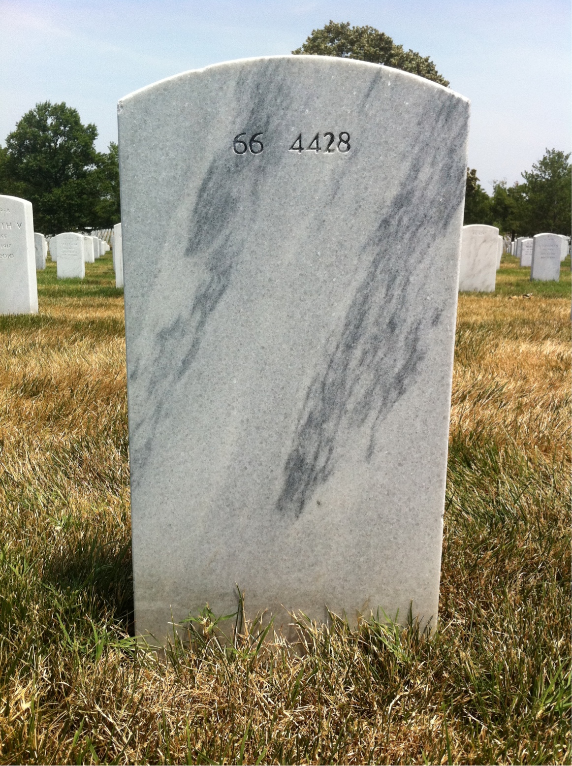 Back of headstone — Kenneth Johns