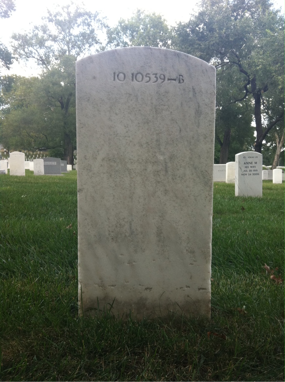 Back of headstone — Joseph Morency