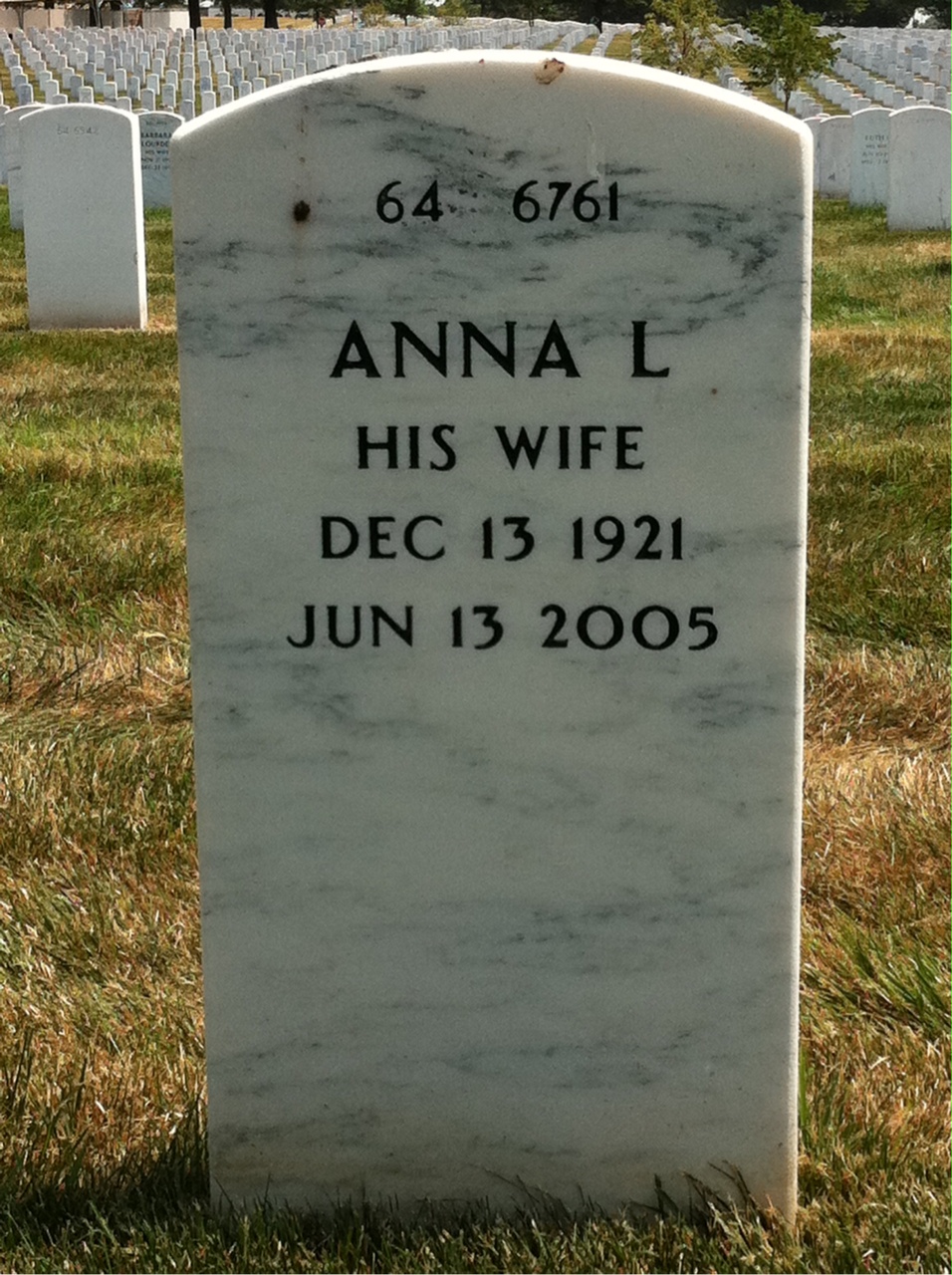 Back of headstone — George Thabault