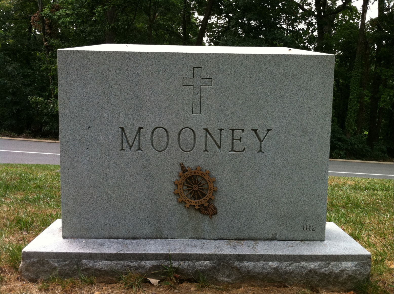 Back of headstone — James Mooney