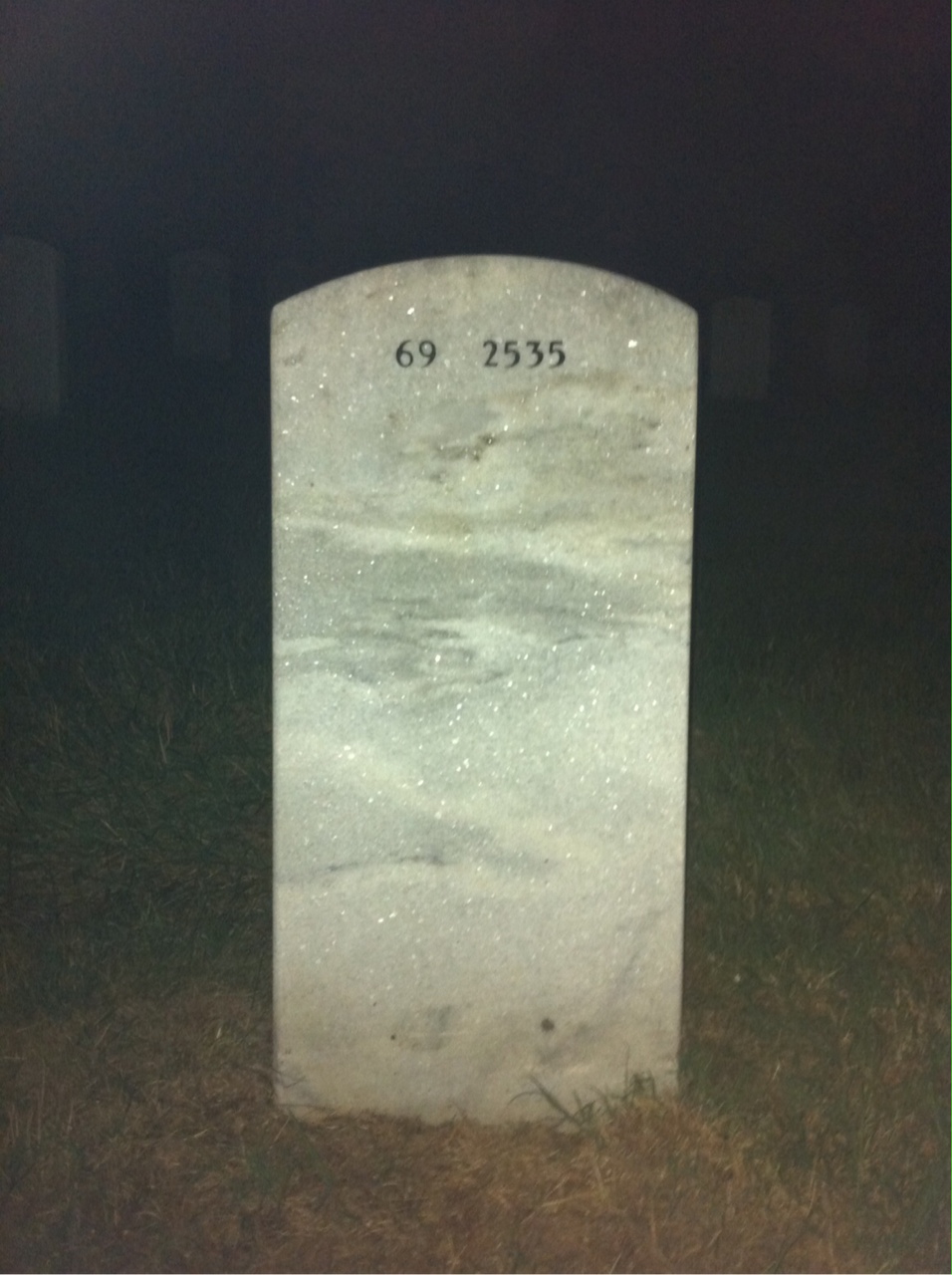 Back of headstone — George Evans