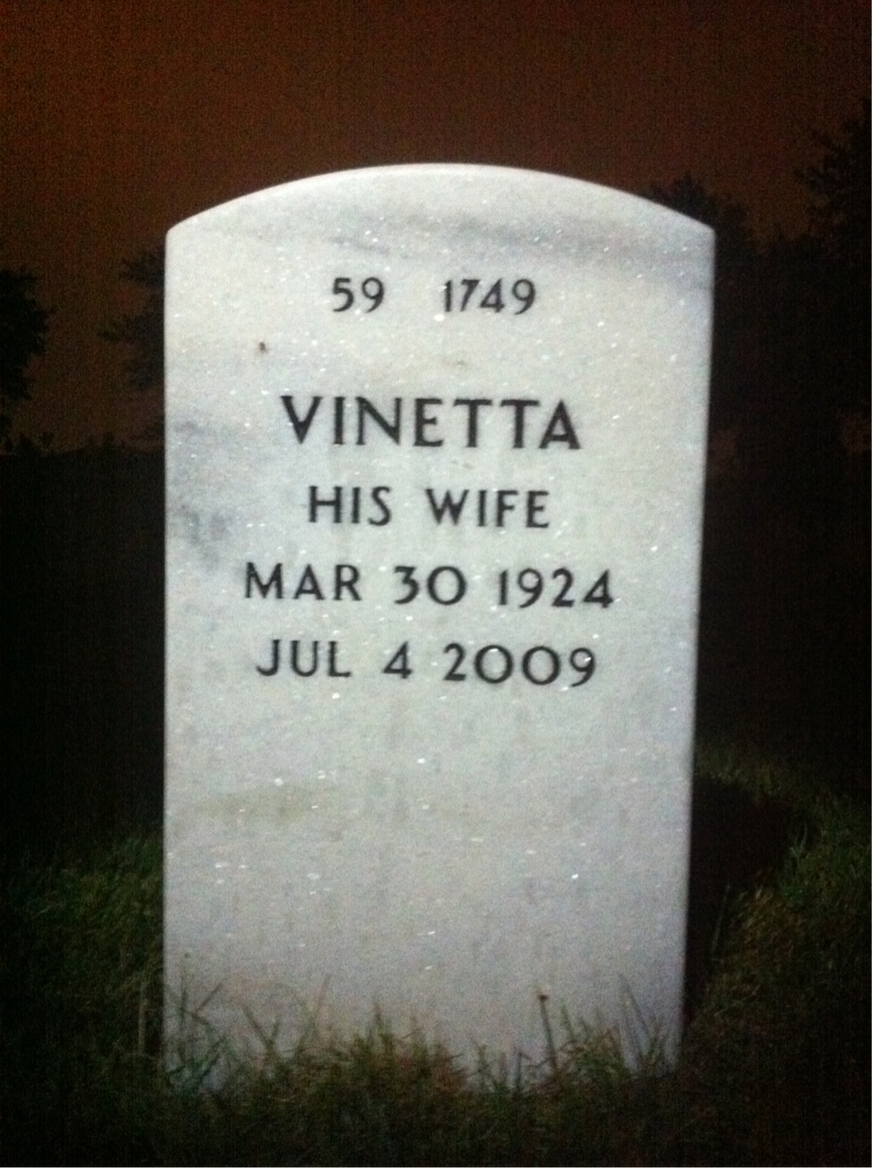 Back of headstone — Frederick Clark