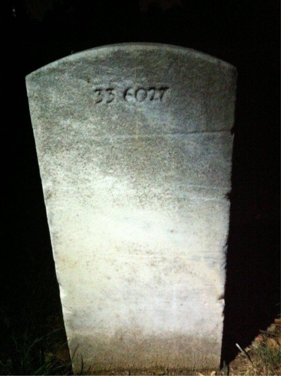 Back of headstone — William W Short