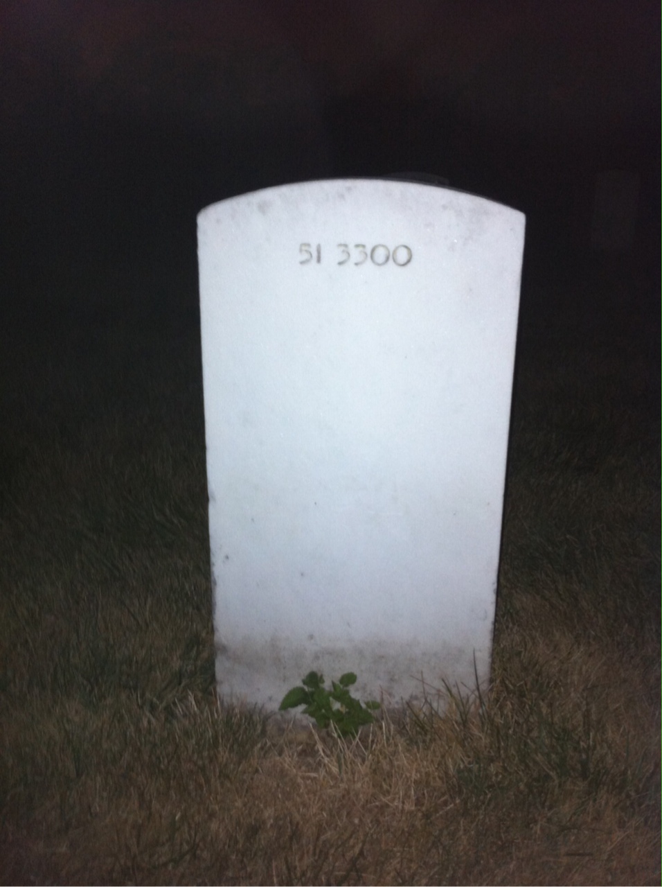 Back of headstone — Kinsey Morton
