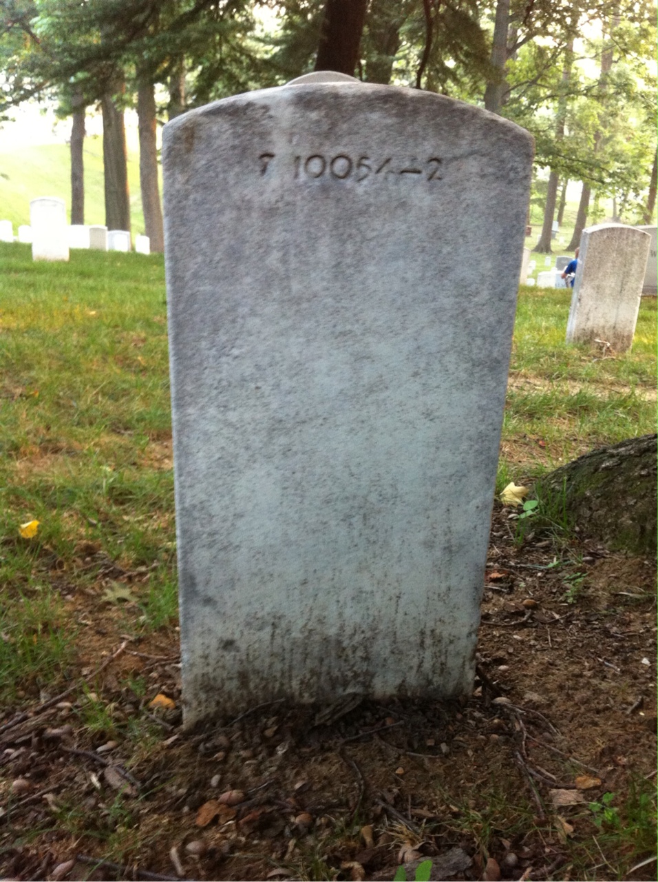 Back of headstone — William J Leonard