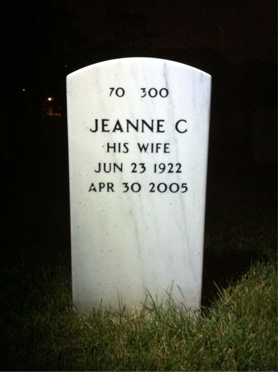 Back of headstone — John Hummer