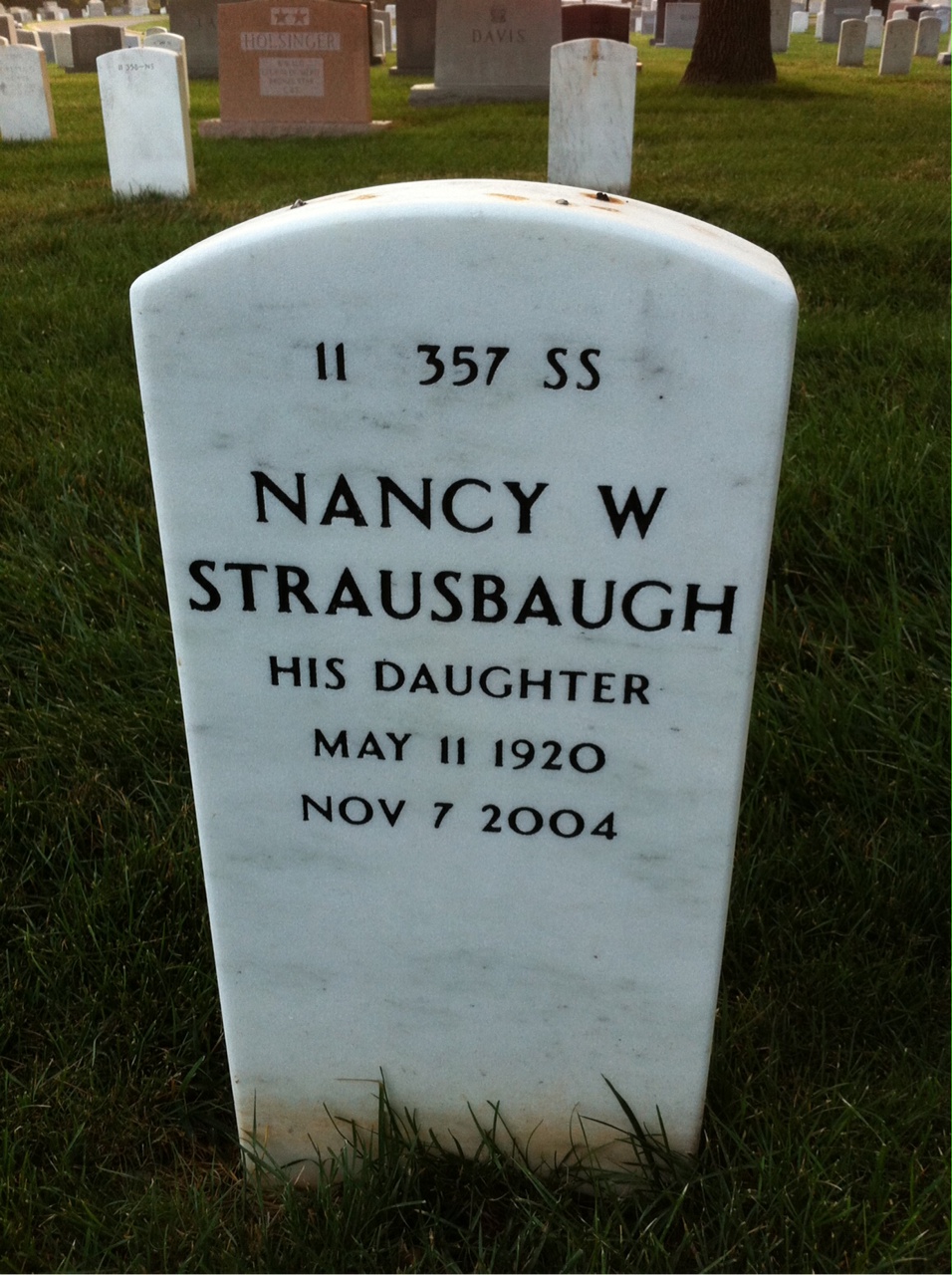 Back of headstone — Frederick Ramsey
