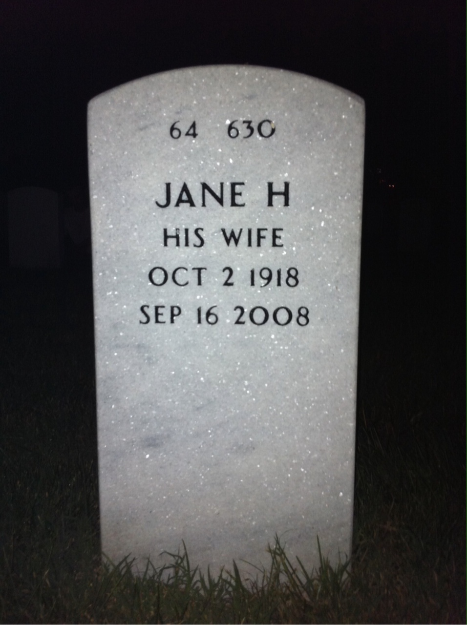 Back of headstone — Richard Pawson