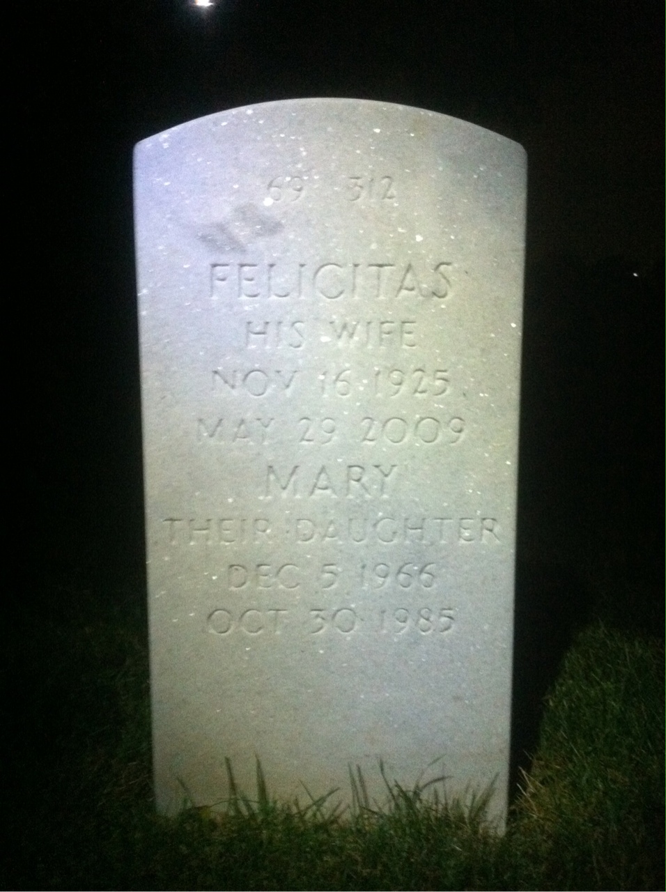 Back of headstone — Richard Hagan