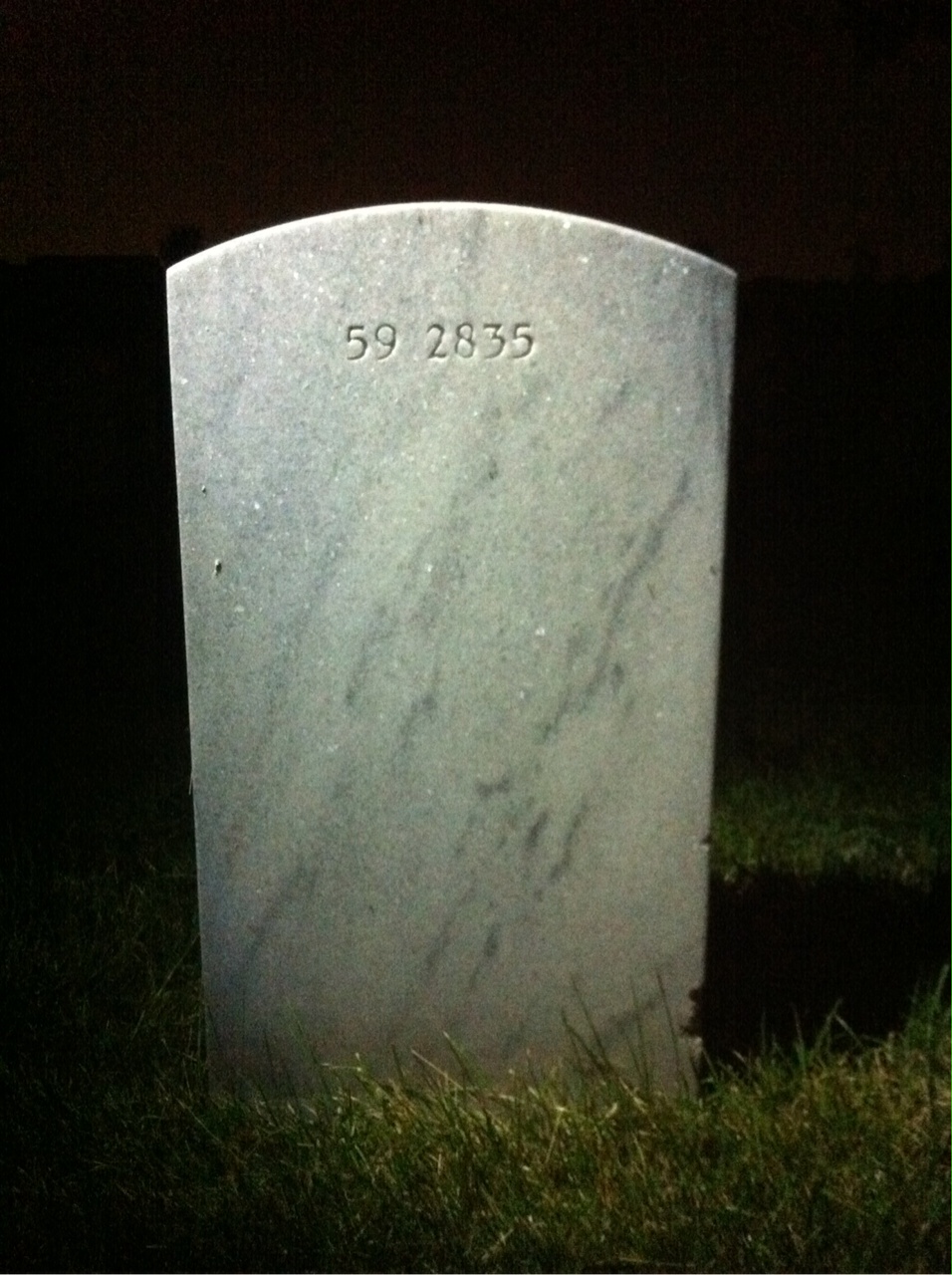 Back of headstone — Russell Miller