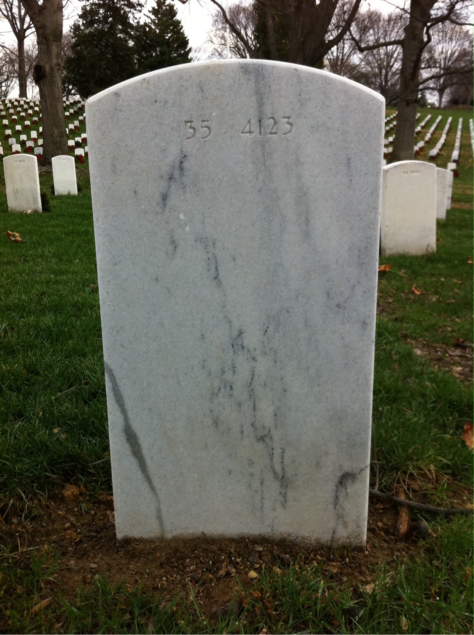 Back of headstone — Laird Anderson