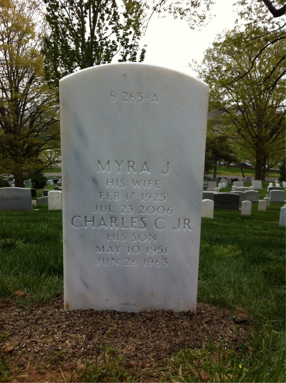 Back of headstone — Charles Stewart