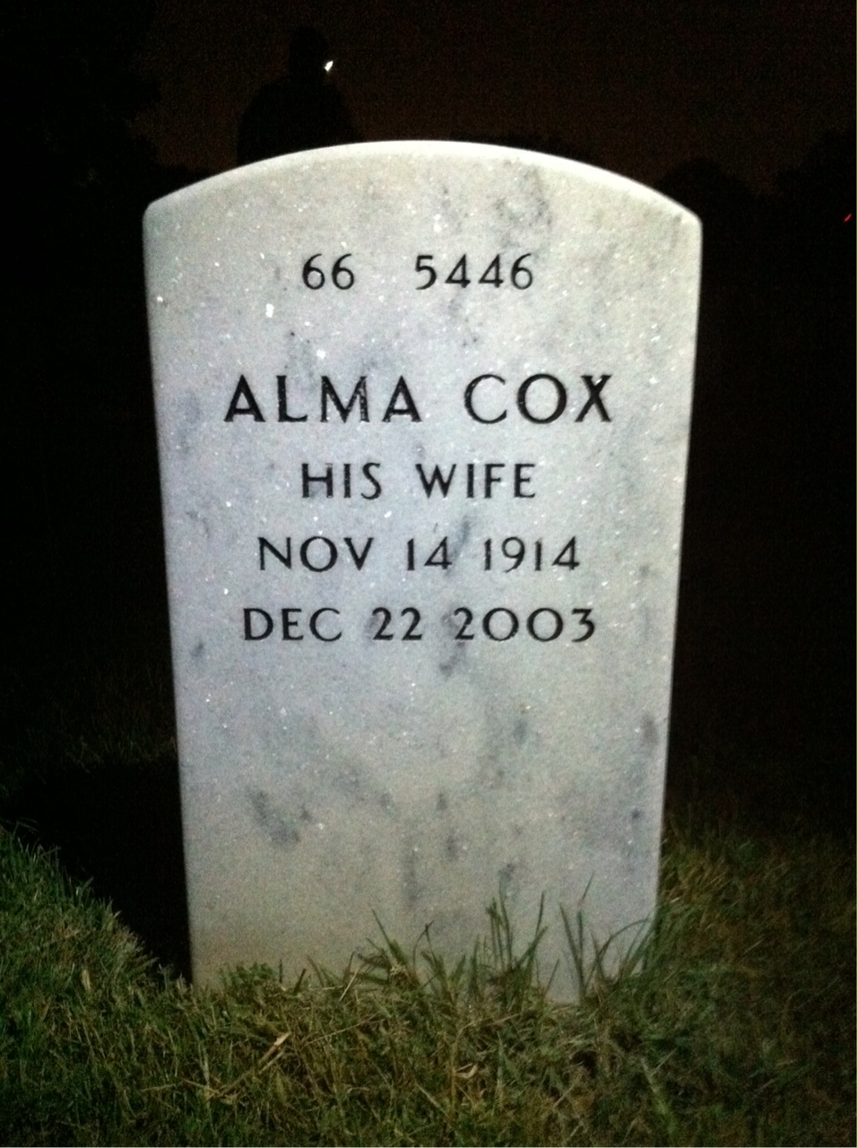 Back of headstone — Sam Strickland