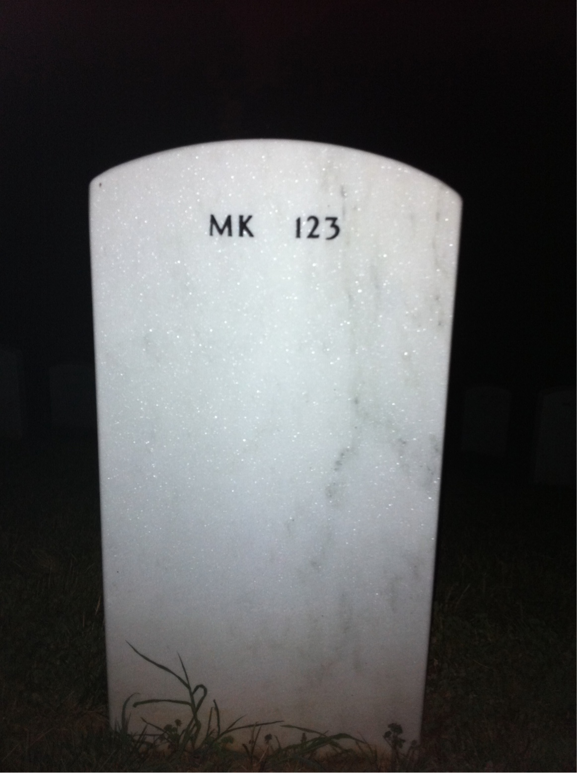 Back of headstone — Mark Jennings Daily
