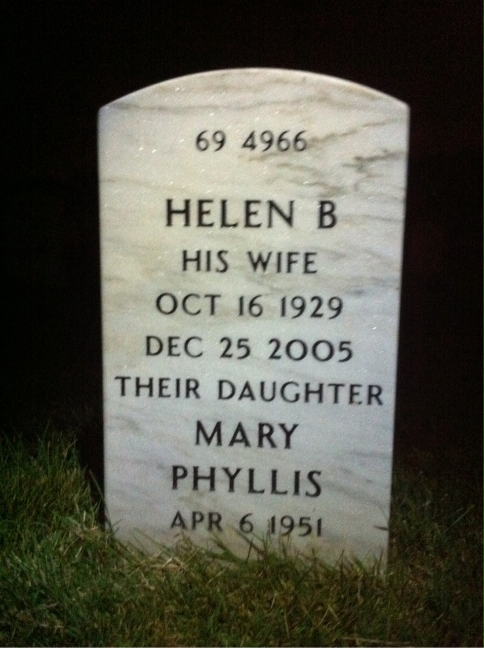 Back of headstone — Henry Bragdon