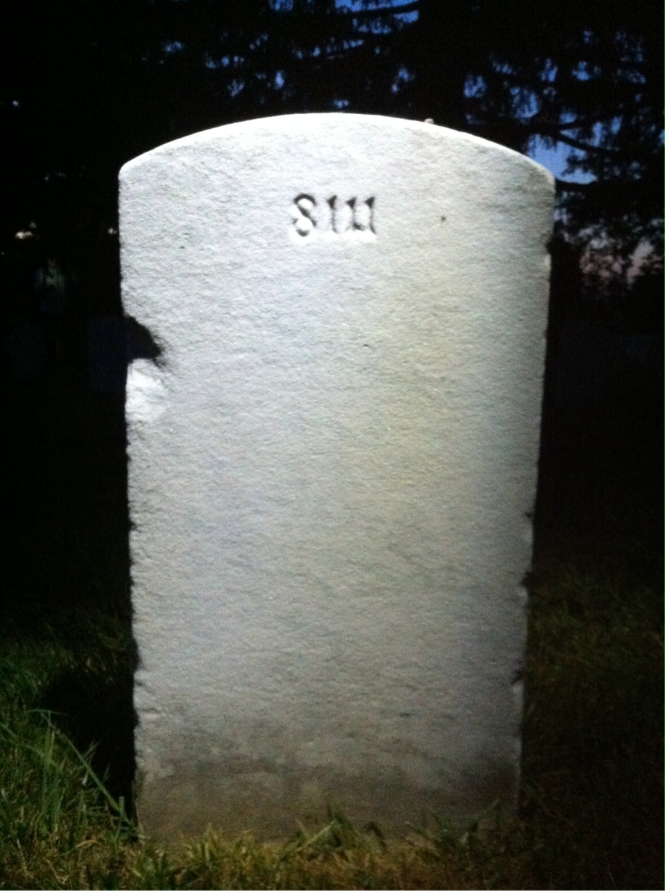 Back of headstone — James Mulholland