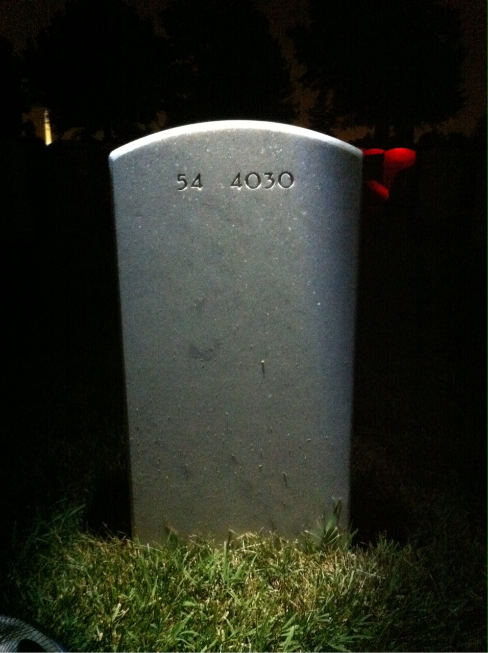 Back of headstone — Charles Westfall
