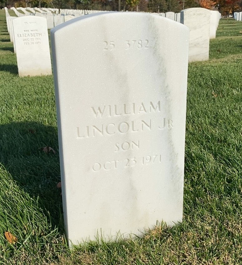 Back of headstone — William Illsley Lincoln