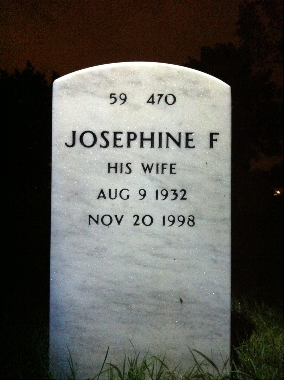 Back of headstone — Joseph Knotts