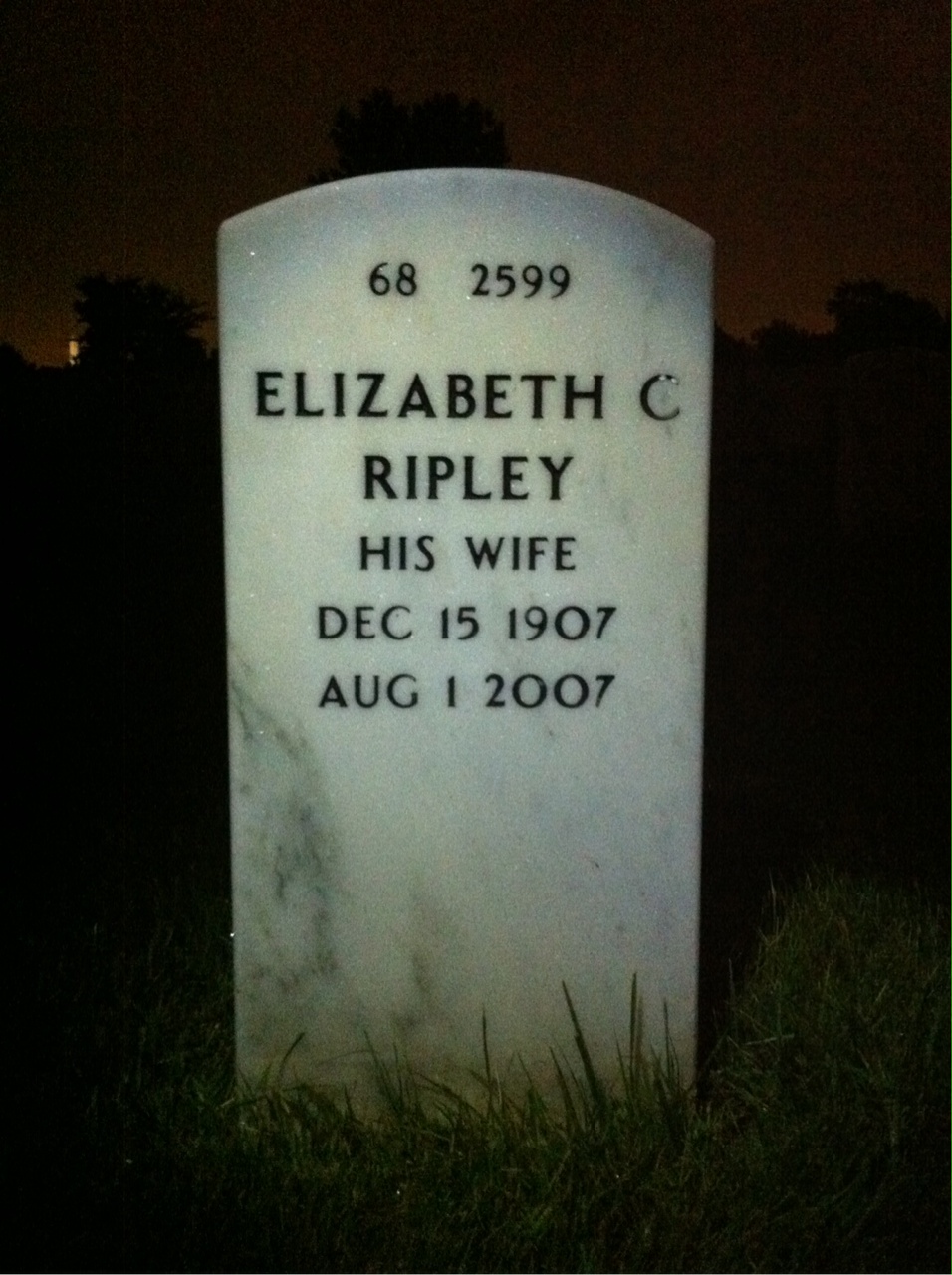 Back of headstone — Emmett Sullivan