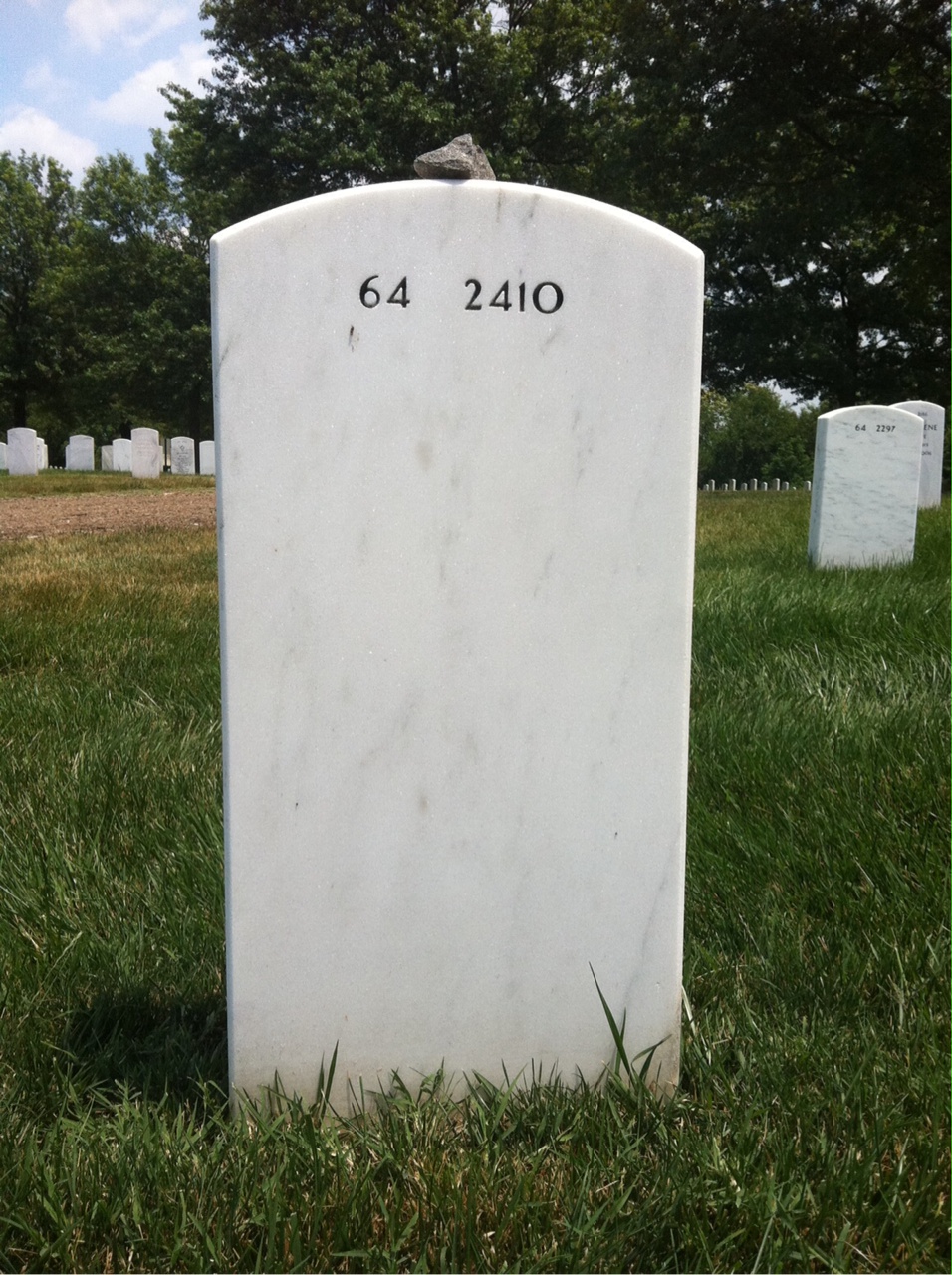 Back of headstone — John Karoly