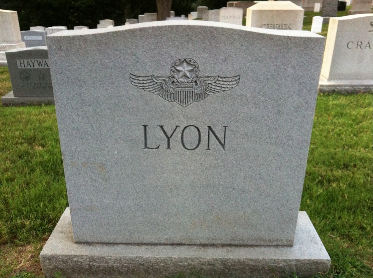 Back of headstone — Gale Lyon