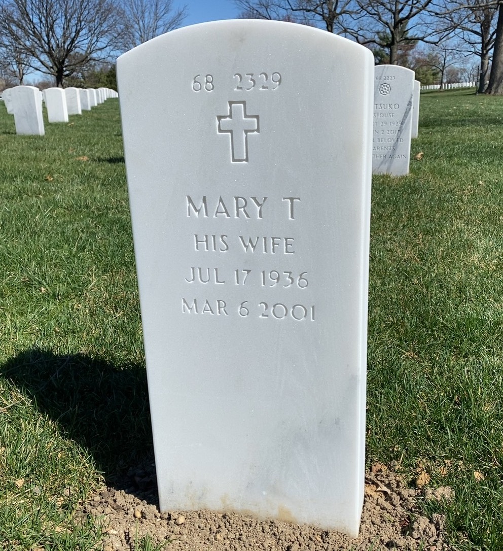 Back of headstone — John Monahan