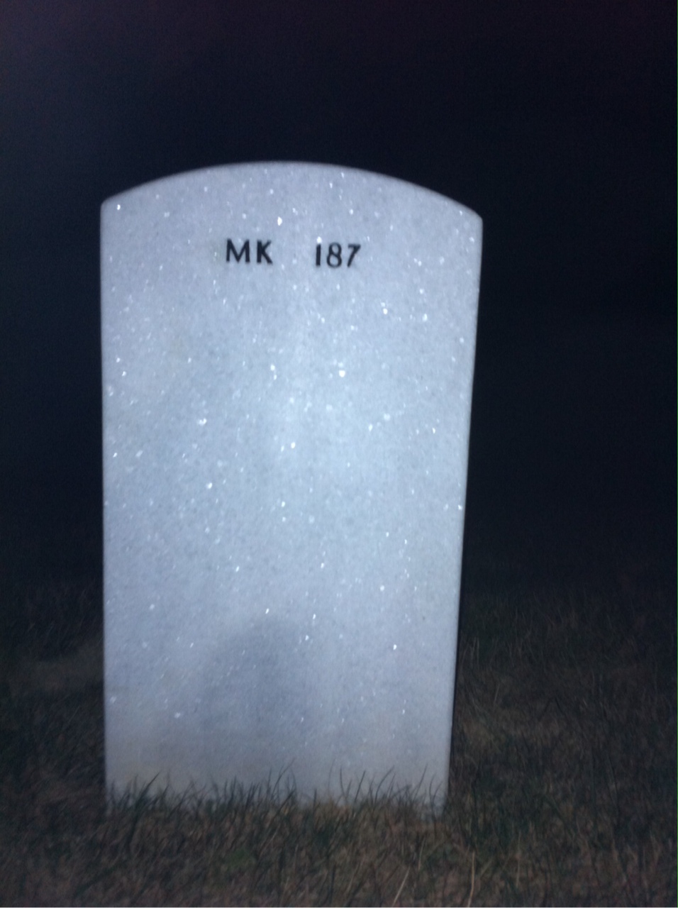 Back of headstone — Melvin Baney