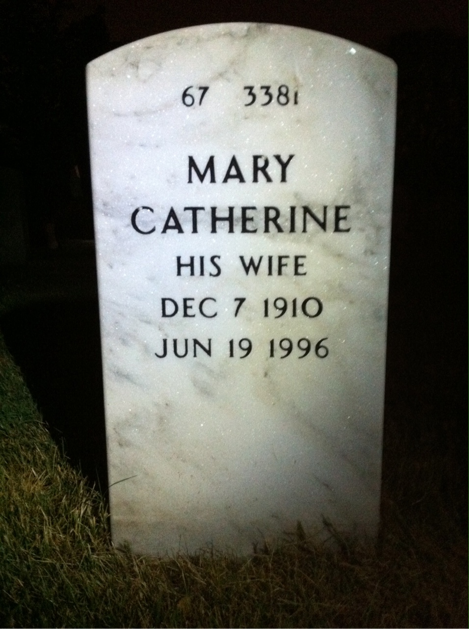 Back of headstone — Jay Rightnour
