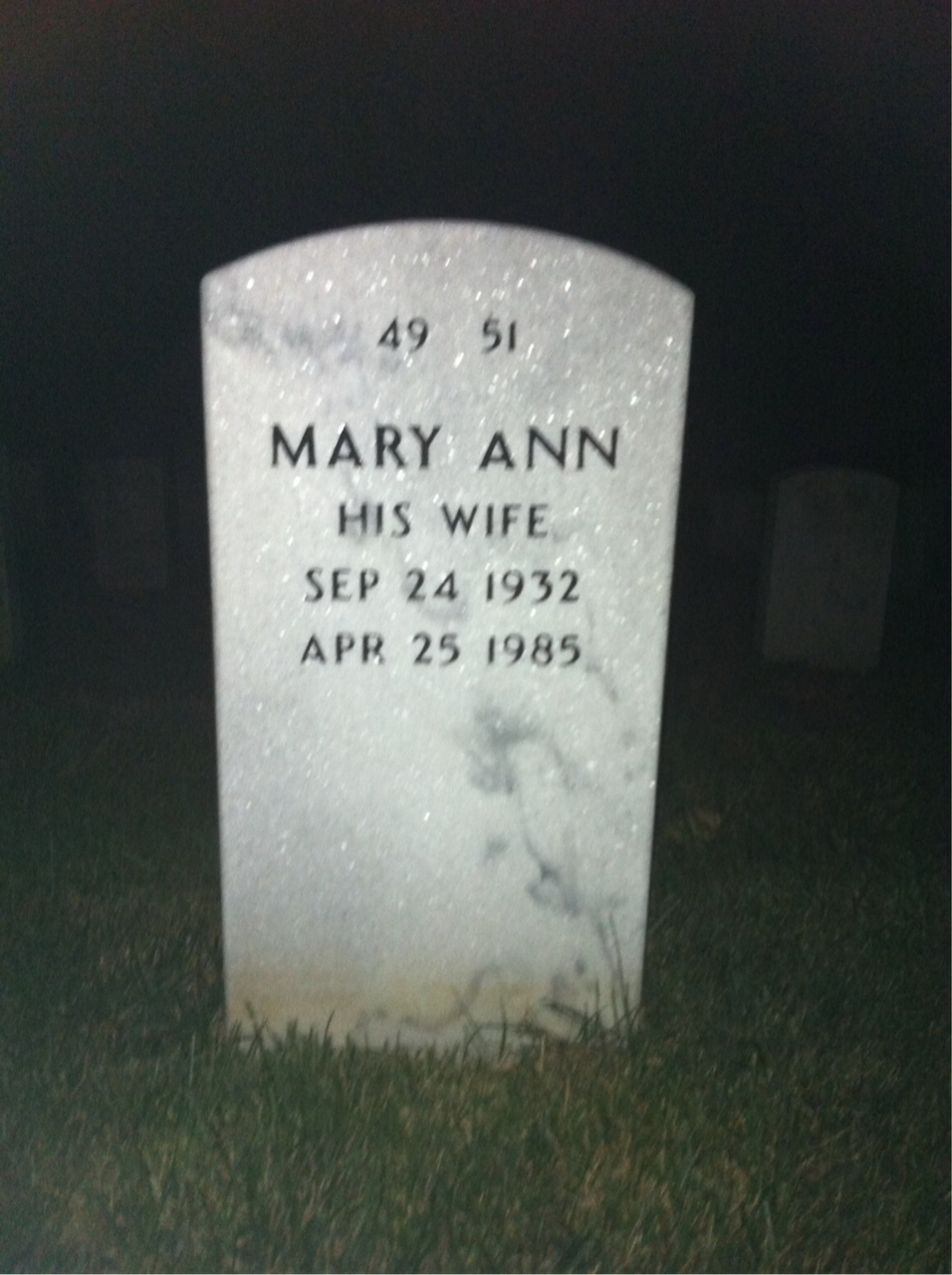 Back of headstone — Richard Stephens