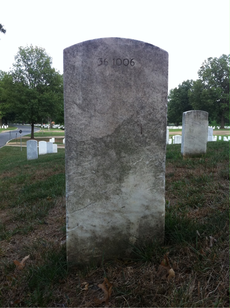 Back of headstone — Richard Arthur
