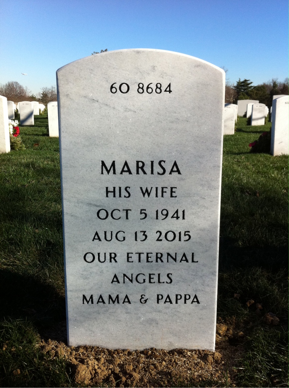Back of headstone — Michel Mazzoleni