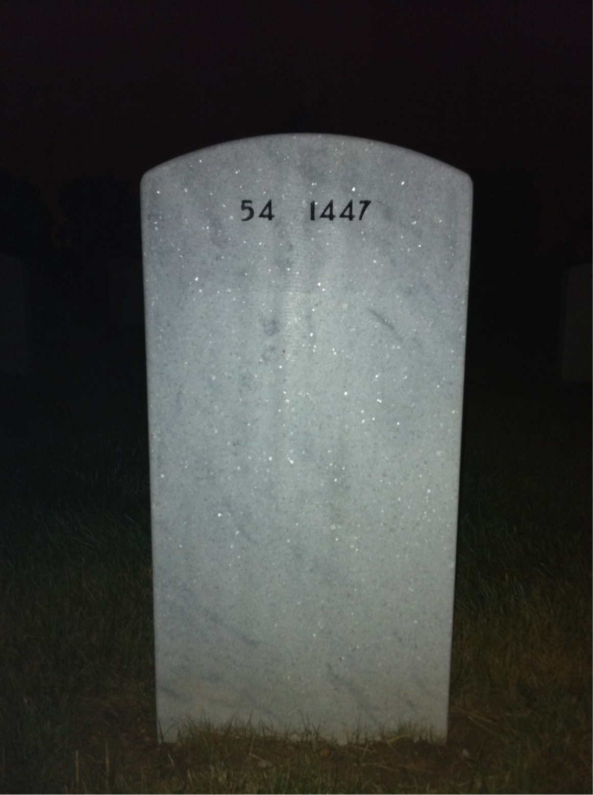 Back of headstone — Hugh Moreland
