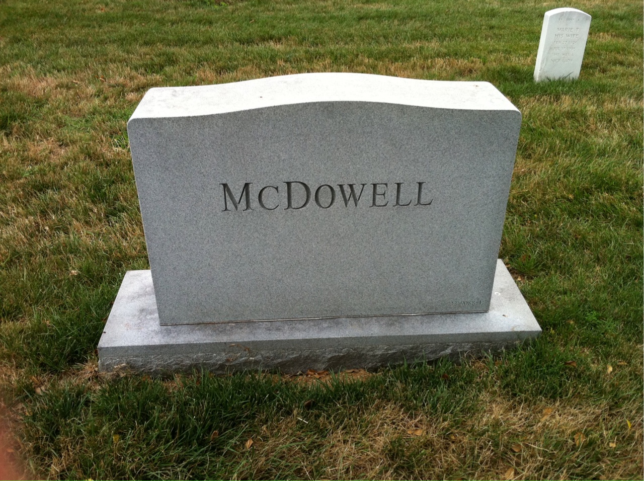Back of headstone — Dean Mcdowell