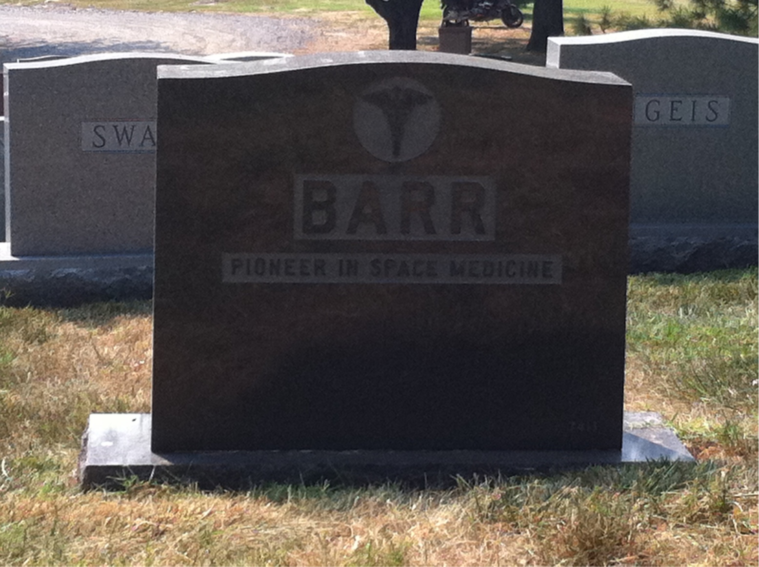 Back of headstone — Norman Barr