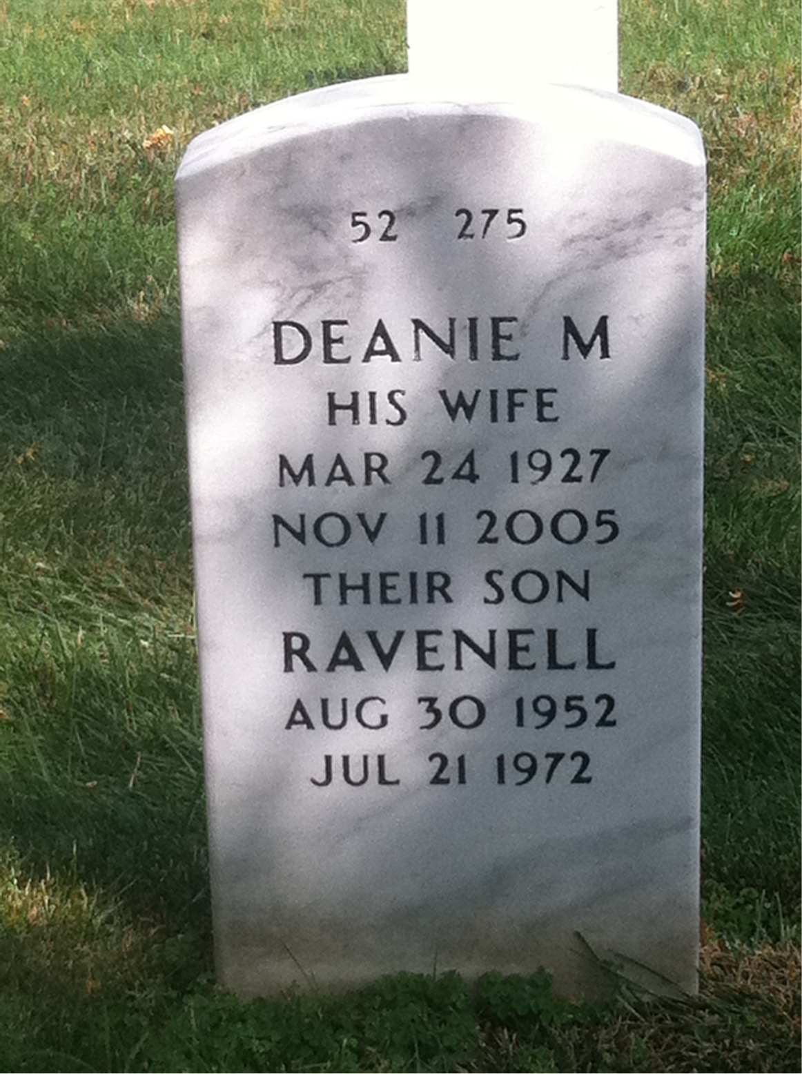 Back of headstone — Samuel Hardy