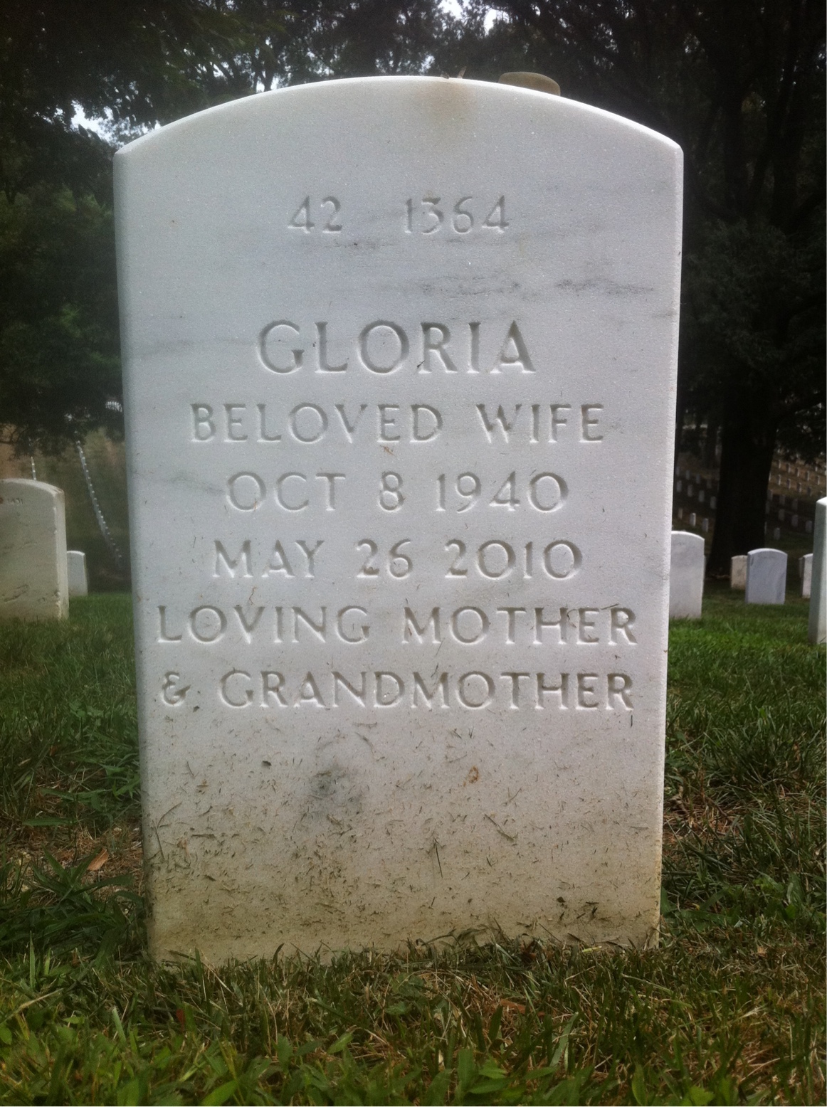 Back of headstone — Patrick O'Brien