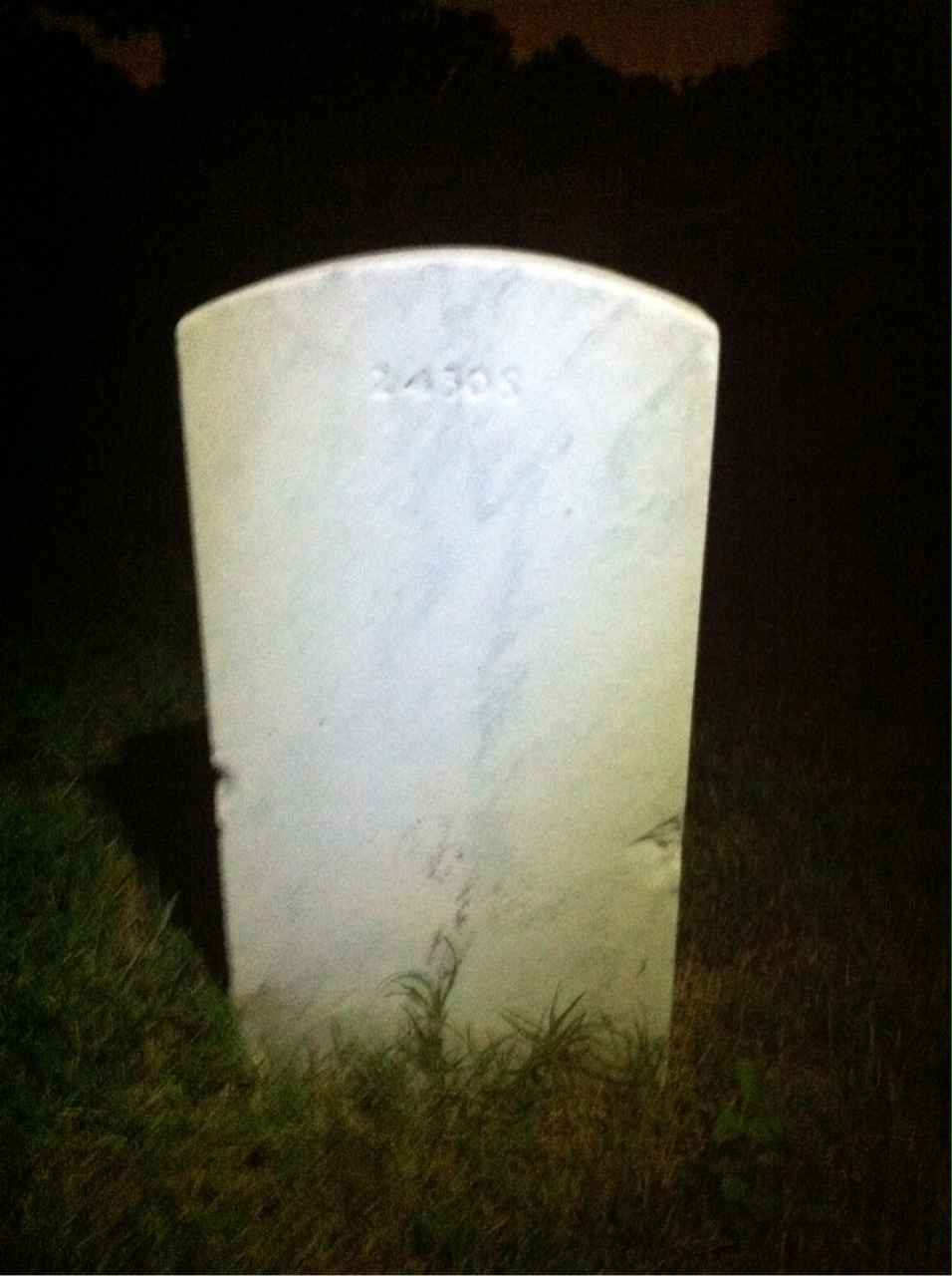 Back of headstone — William Babbington