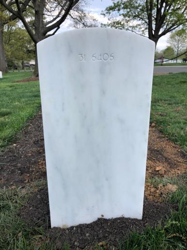 Back of headstone — William Conway Walker