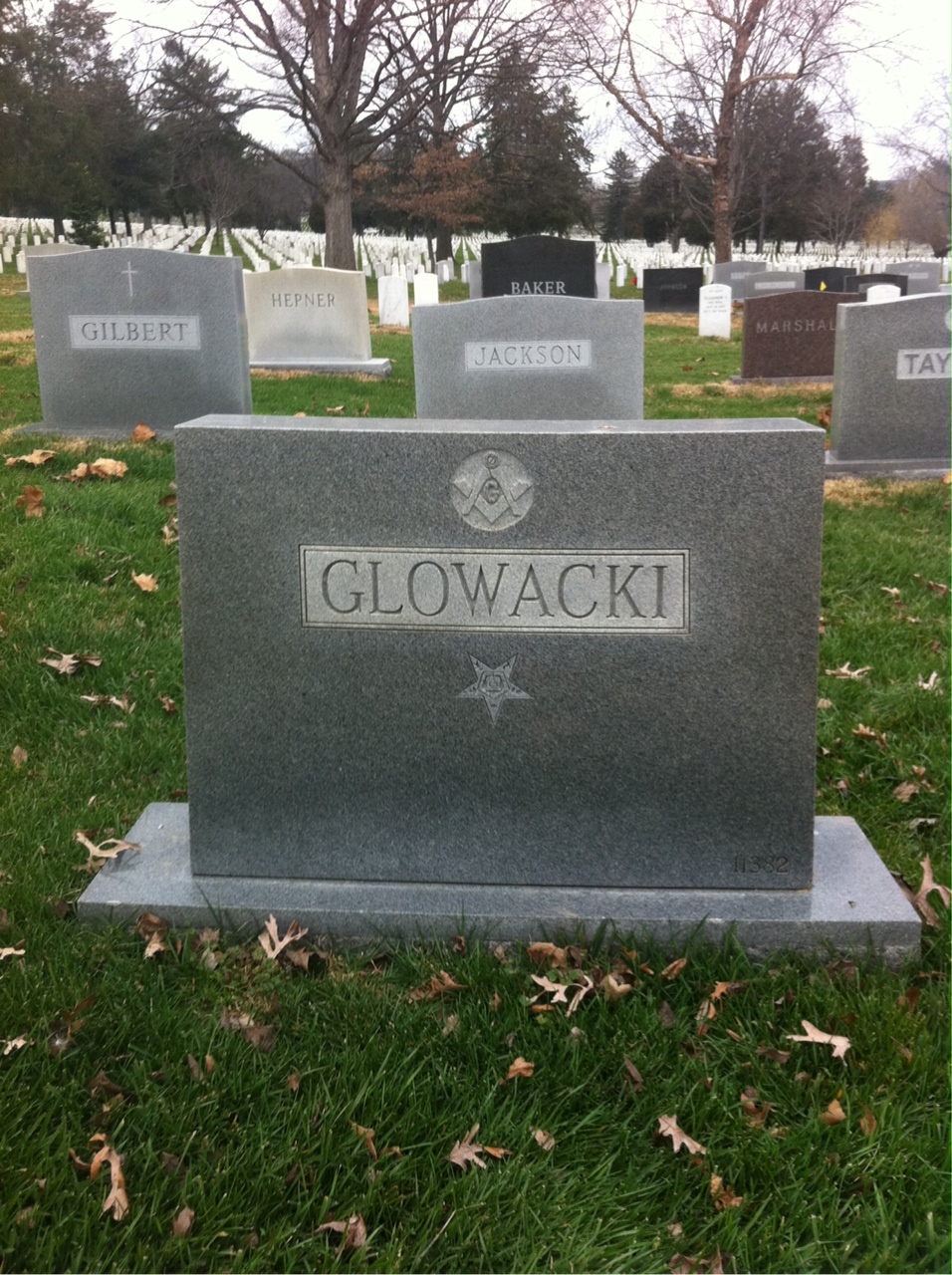 Back of headstone — Theodore Glowacki