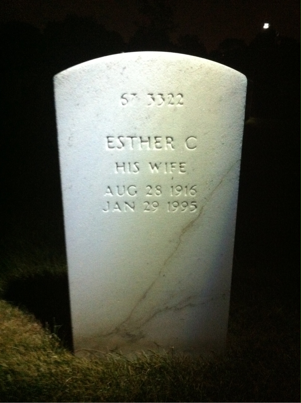 Back of headstone — Esther Andrijauskas