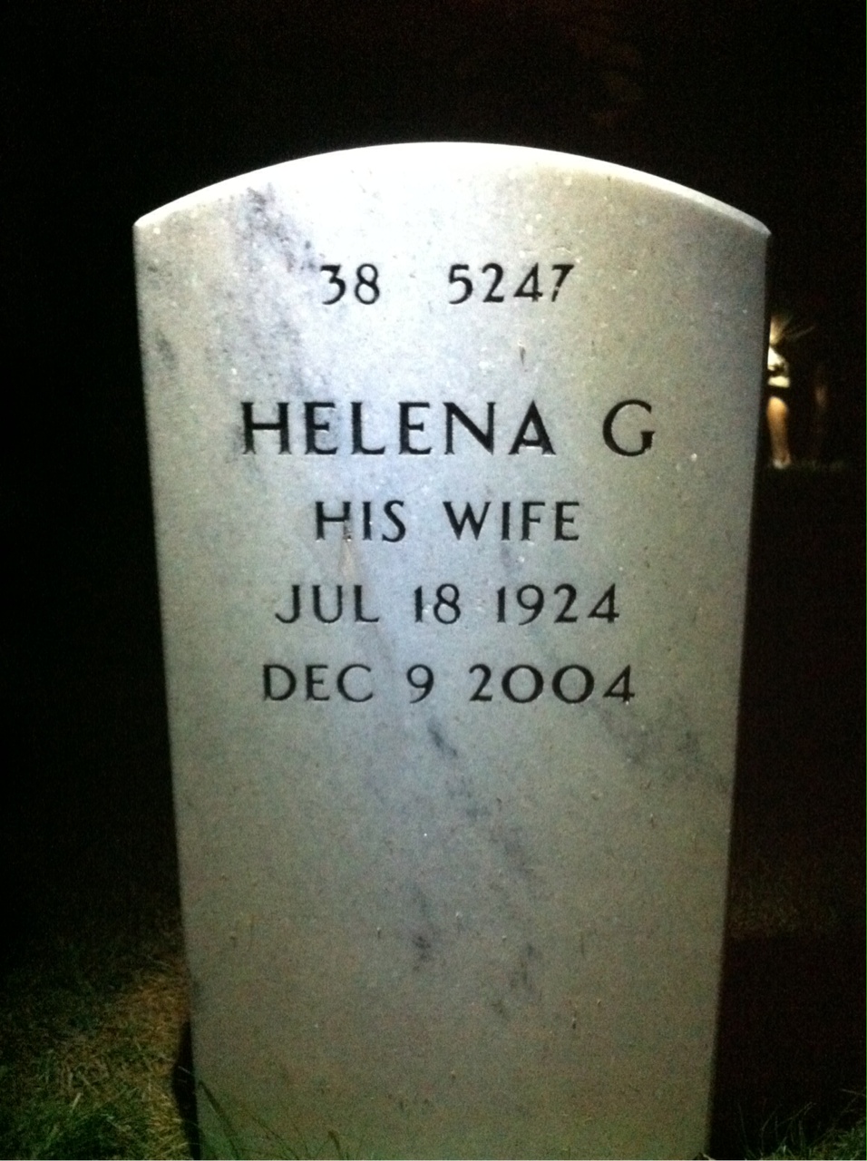 Back of headstone — Albert Stoffel