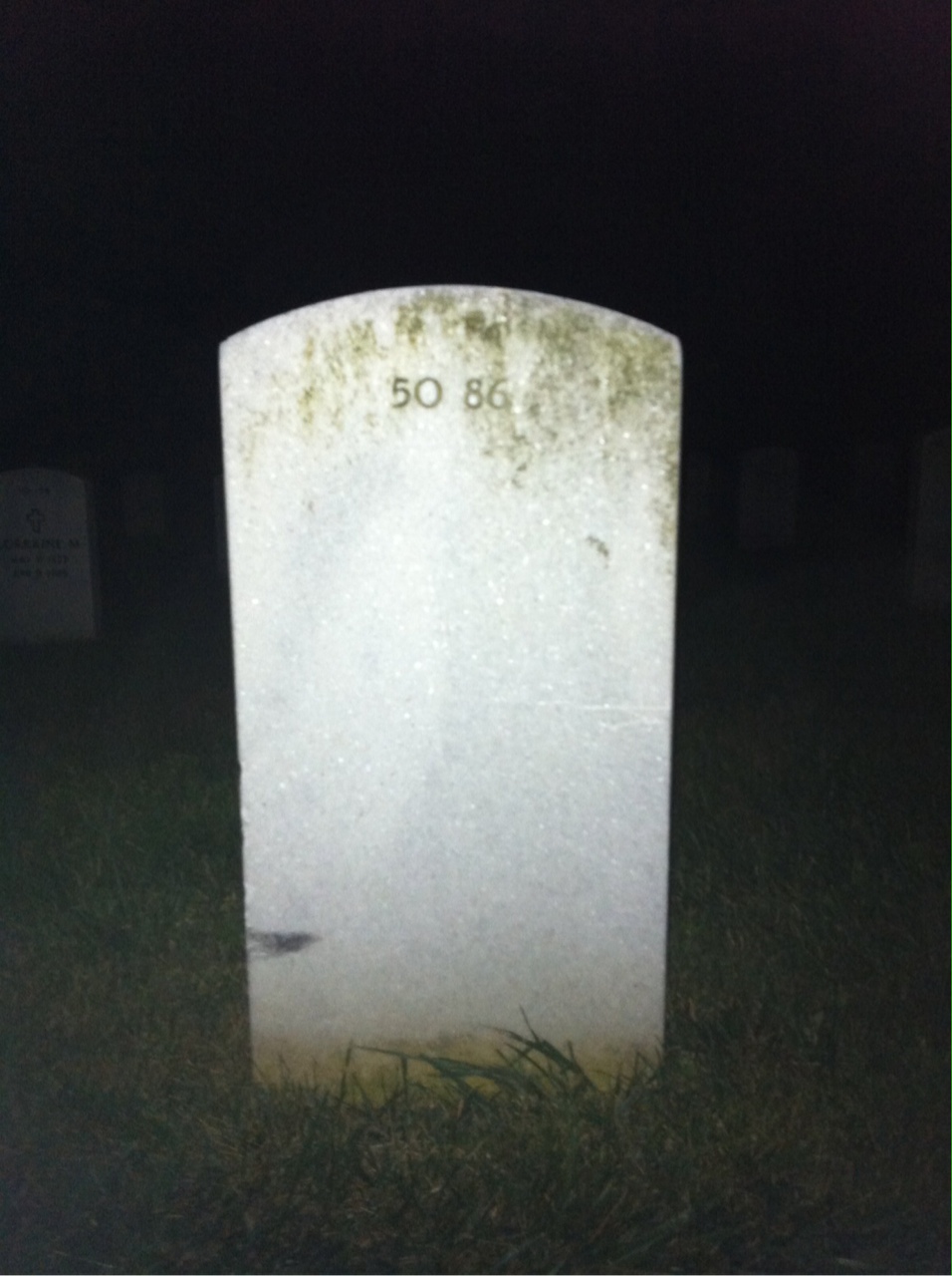 Back of headstone — Fred Bottomer